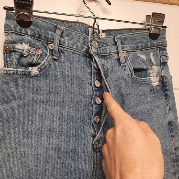 Agolde Nico High Rise Straight Button Fly Jeans Womens Size 25 - Picture 4 of 10